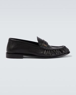 Saint Laurent Le Loafer Leather Penny Loafers - Black