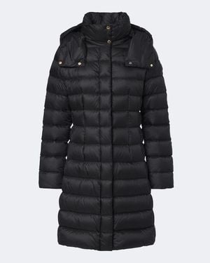 Moncler Abrigo De Plumas Hirmas Con Capucha - Negro