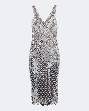 Rabanne Verziertes Cocktailkleid Aus Chainmail - Weiß