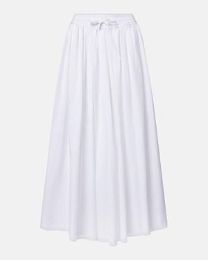 Dolce & Gabbana Cotton Poplin Midi Skirt - White