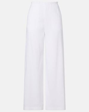 Max Mara Destino Linen-Blend Wide-Leg Trousers - White