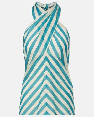 Eres Top Alter Ego Aus Baumwoll-Voile - Blau
