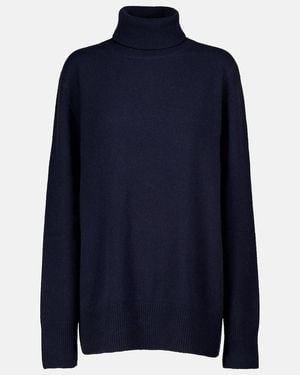 The Row Milina Turtleneck Wool And Cashmere Jumper - Blue