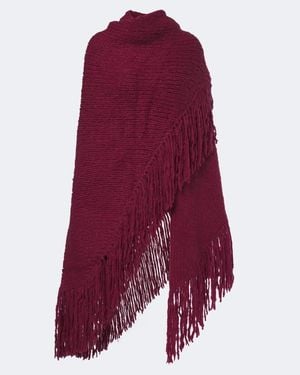 Gabriela Hearst Lauren Fringed Knitted Cashmere Shawl - Purple