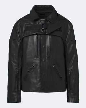 Rick Owens Mac Convertible Leather Jacket - Black
