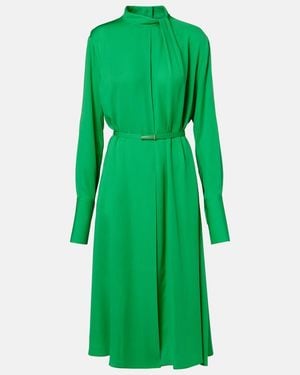 Tom Ford Belted Silk Midi Dress - Green