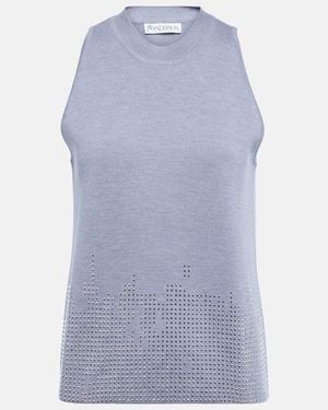 JW Anderson Embellished Wool Top - Blue