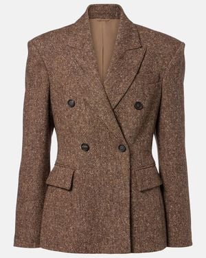 Brunello Cucinelli Chaqueta Cruzada En Mezcla De Lana - Marrón