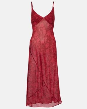 Dries Van Noten Floral Slip Dress - Red