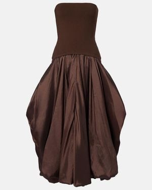 Jonathan Simkhai Izzy Taffeta Midi Dress - Brown