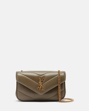 Saint Laurent Schultertasche Loulou Mini Aus Leder - Grün