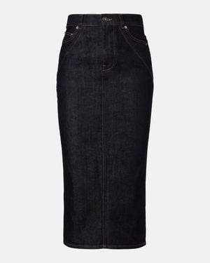 Givenchy Denim Midi Skirt - Black