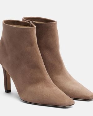 The Row Carla Suede Ankle Boots - Brown