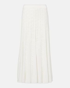 Zimmermann Wylie Flared Knit-Cotton Skirt - White