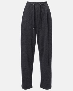 Prada Wool And Cashmere Tapered Trousers - Blue