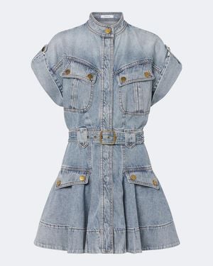 Zimmermann Abito Corto Di Jeans - Blu