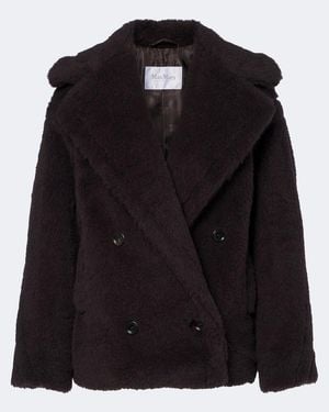 Max Mara Alpaca, Wool, And Silk Peacoat - Black