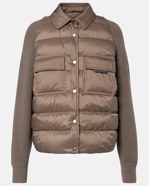Brunello Cucinelli Wool, Cashmere, And Silk Down Jacket - Brown