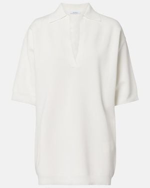 Max Mara Knitted Crepe Top - White