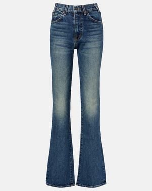 Nili Lotan Joan Mid-Rise Straight Jeans - Blue