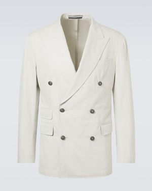 dunhill Blazer Aus Baumwolle Und Kaschmir - Natur