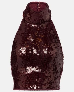 Oséree Sequined Top - Red