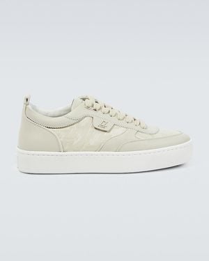 Christian Louboutin Happyrui Leather-Trimmed Trainers - White