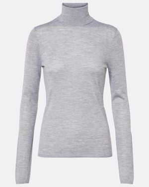 Gabriela Hearst Costa Cashmere And Silk Turtleneck Top - Grey