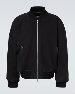Studio Nicholson X Aaron Levine Berkeley Suede Bomber Jacket - Black