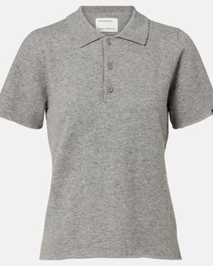 Extreme Cashmere N°198 Salamander Cashmere-Blend Polo Shirt - Grey