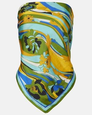 Christopher Esber Floral Silk Scarf - Green