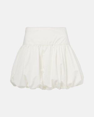 Faithfull the Brand Gathered Cotton Poplin Miniskirt - White