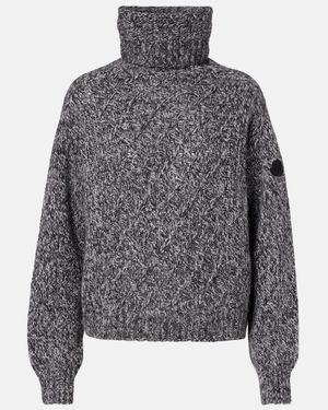 Moncler Jersey De Cuello Alto En Mezcla De Alpaca - Gris