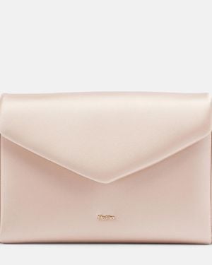 Max Mara Clutch Aus Satin - Natur