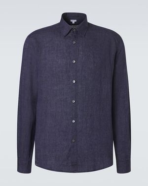 Sunspel Linen Shirt - Blue