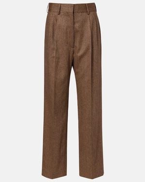 Blazé Milano Weite Hose Amel Aus Seide Und Wolle - Braun