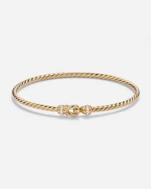 David Yurman Cablespira Micro 18Kt Bracelet With Diamonds - Metallic
