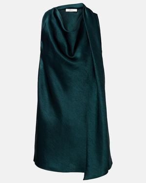 Vince Scarf-Detail Satin Top - Green