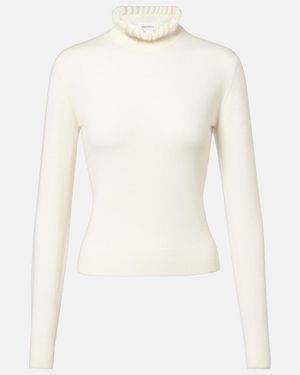 McQueen Scalloped Wool-Blend Jumper - White