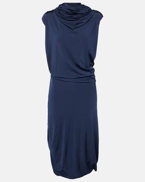 Magda Butrym Hooded Jersey Midi Dress - Blue