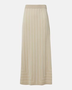 JOSEPH Striped Cotton And Silk Maxi Skirt - Natural
