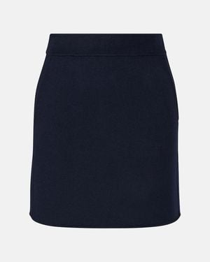 Max Mara Falda Tubo De Lana Virgen - Azul