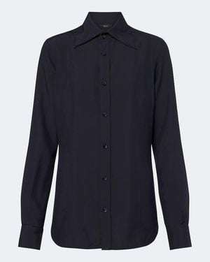 Gucci Hemd Aus Seidenpopeline - Blau