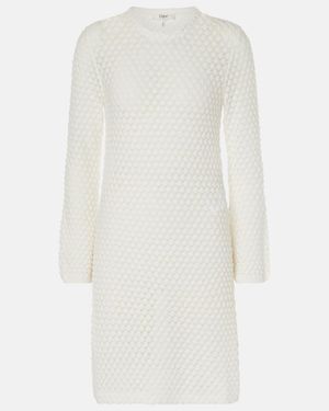 Chloé Waffle-Knit Cotton Jumper Dress - White