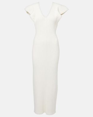 Altuzarra Trey Ribbed-Knit Cocktail Dress - White