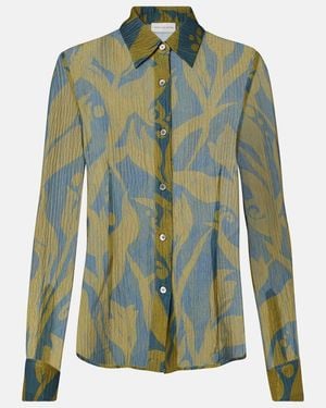 Dries Van Noten Printed Silk Shirt - Green