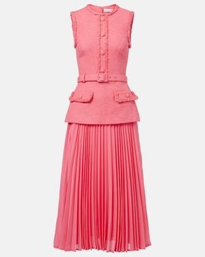 Rebecca Vallance Montana Crepe And Georgette Midi Dress - Pink