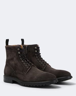 Magnanni Princeton Suede Lace-Up Boots - Black