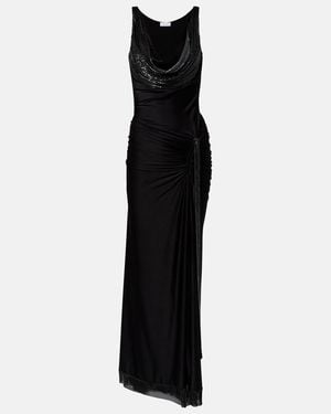 Rabanne Embellished Jersey Gown - Black