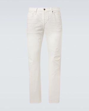 Tom Ford Distressed Slim Jeans - White